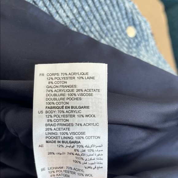 Sandro Paris Women’s Blue Textured Jacket Blazer Size 2 - Picture 14 of 14